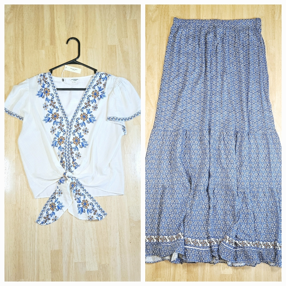 Lovely Boho Maxi Skirt Set